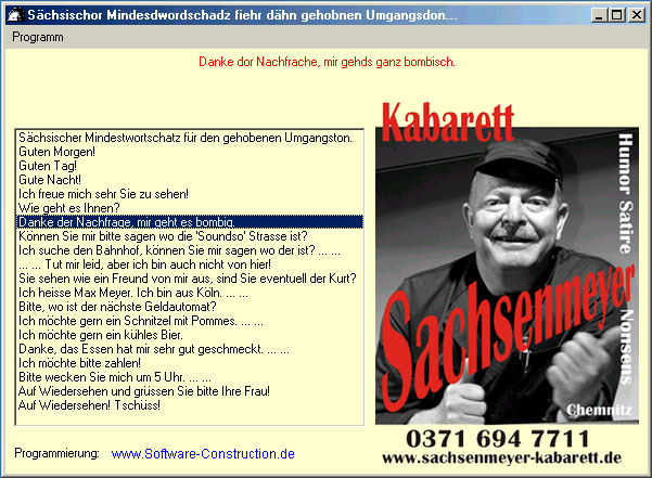 Screenshot vom Programm: Schsisch4ju