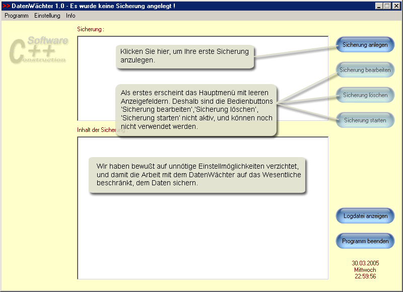 Backupsoftware mit einfacher Bedienung