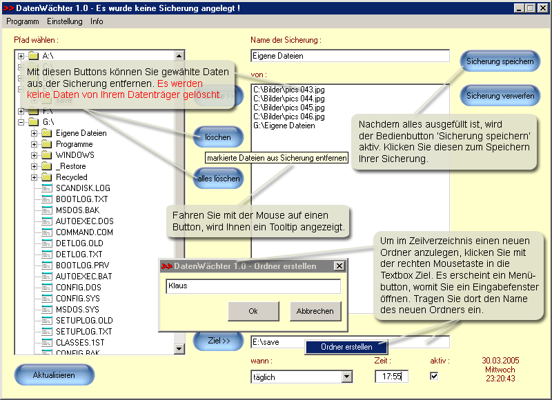 Backup Tool zum sichern von Ihrem Datenbestand
